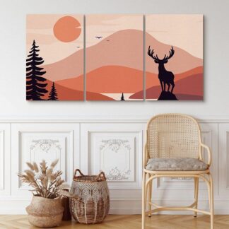 3pcs Deer Style Stickytiles Frames Providing Unique Artistic Design Elegant Look Durable Quality Home Decoration