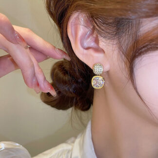 ZJE-163 Korean Zircon Crystal Earrings ? Elegant Design, Stylish Fashion Jewellery for Women