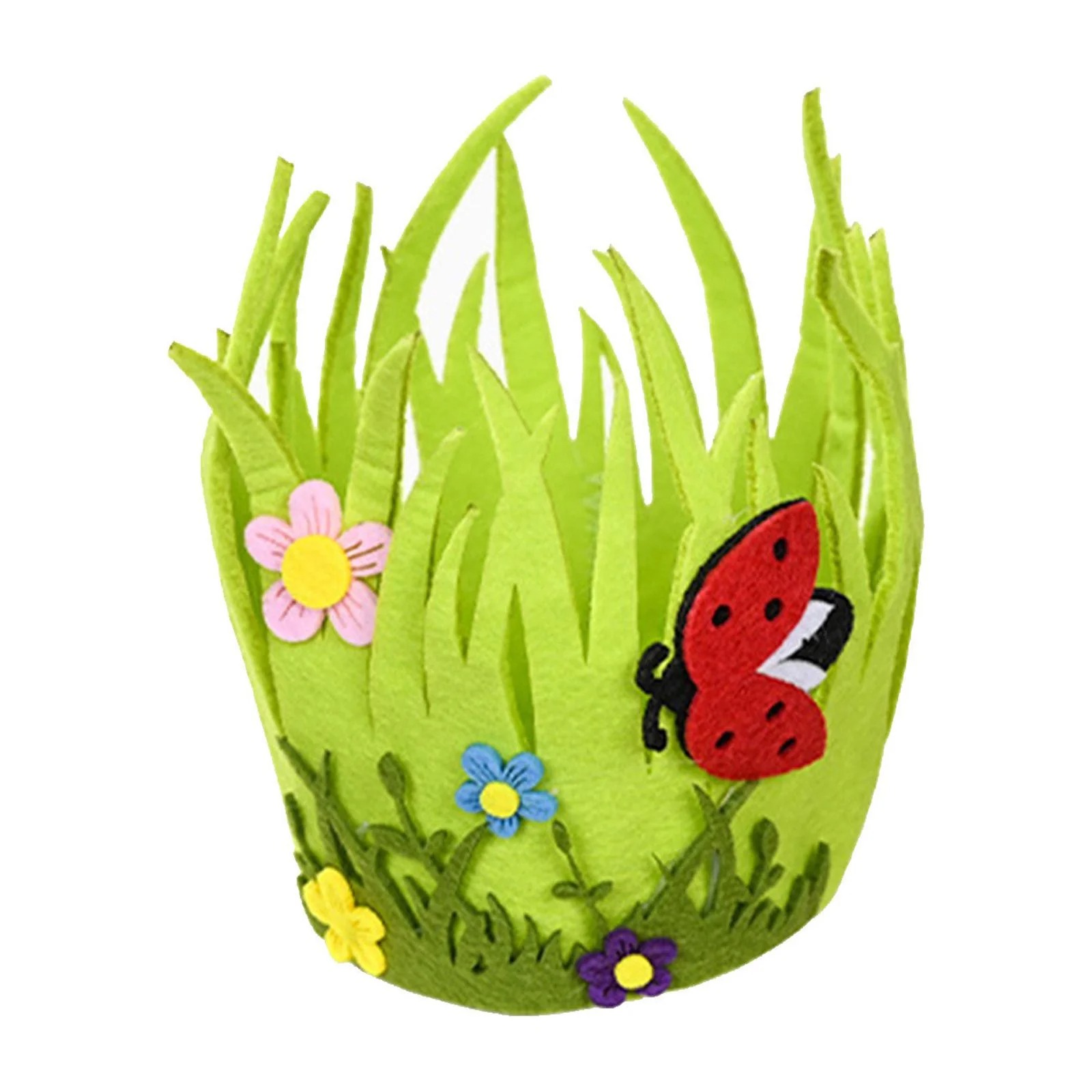 Easter Baskets ? Portable Round Non-Woven Buckets for Kids & Adults | Small Woven Party & Birthday Decoration Supplies - Image 2