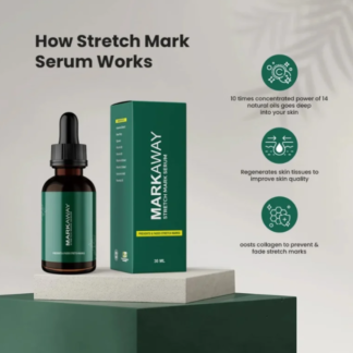 Markaway Stretch Mark Serum ? Herbal Formula For Hydration, Toning & Dark Spot Correction (30ml)