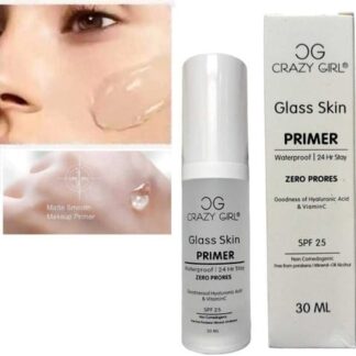 Crazy Girl Glass Skin Primer: Pore-Blurring, Hydrating & Illuminating Primer for a Flawless, Glass-Like Finish | 30ml