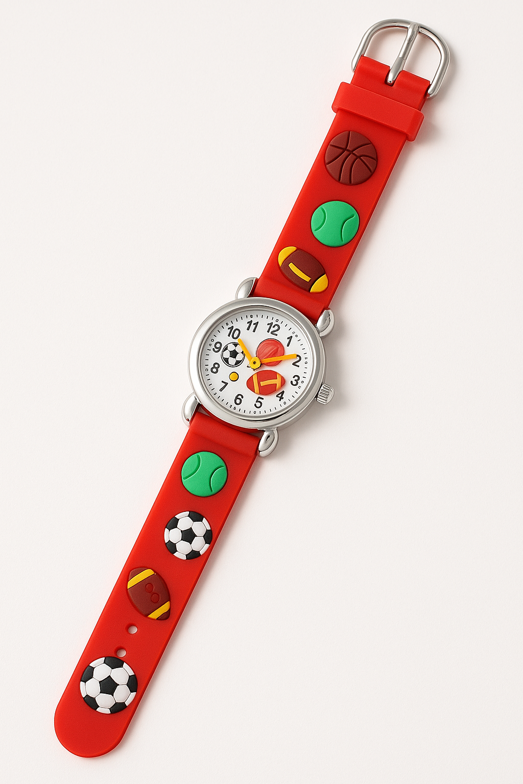 High Quality Cute Football Cartoon Children Watch Girls Rubber Kids Watches Boys Silicone Quartz Wristwatches (Random-Colour) - Image 3