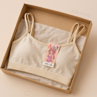 Dotted Style Soft Malai Bra for Girls ? Double Straps, Lightweight & Comfortable Non-Padded Bra (Beige)