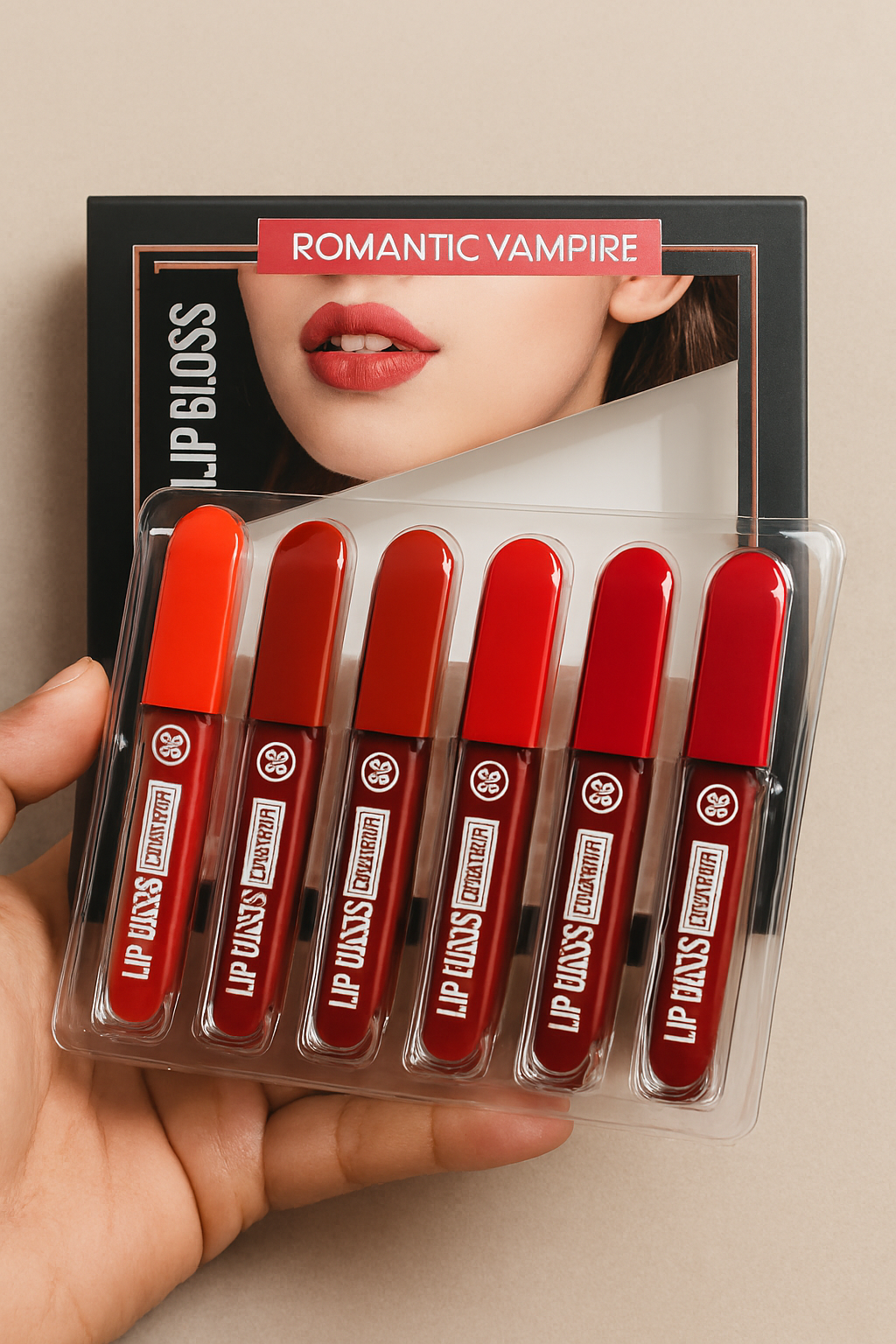 Romantic Empire Matte Lipgloss Set of 6 ? High Pigment, Long-Lasting Liquid Lip Gloss | Shades of Red Collection
