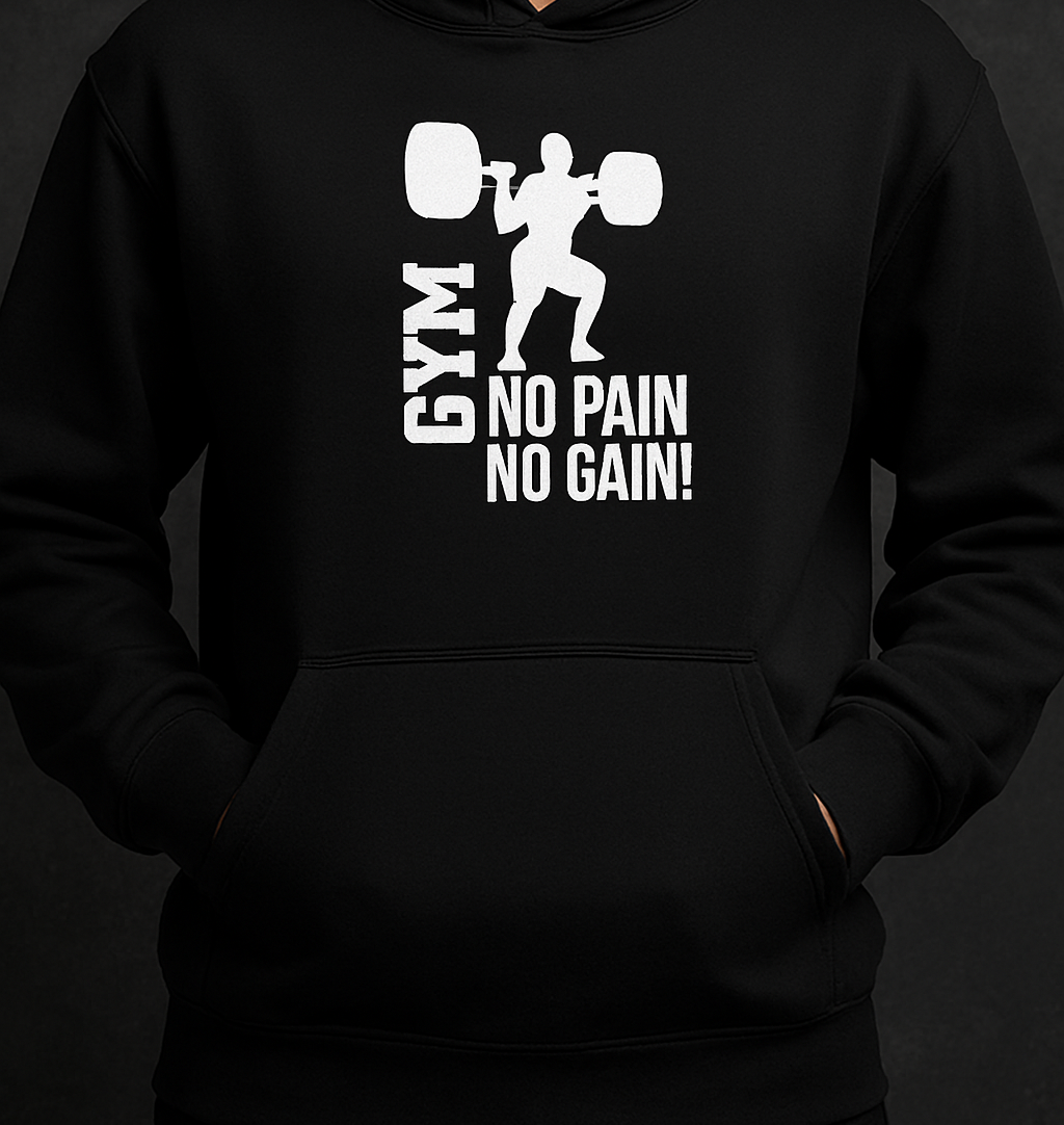 New Summer Collection Full Black Hoodie with GYM Print for Men and Boys ? Comfortable, Stylish & Casual Wear - Image 2