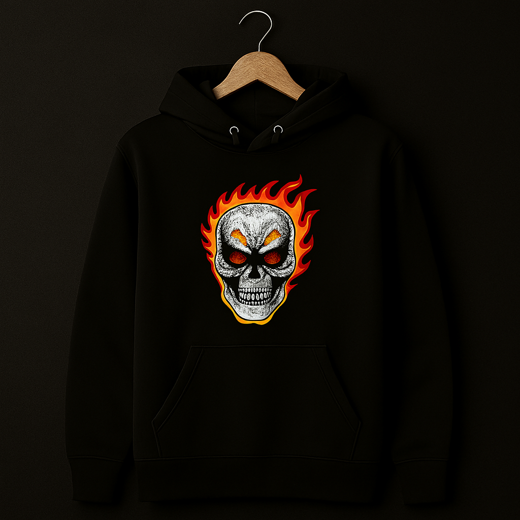 New Summer Collection Full Black Hoodie with Ghost Skull Print for Men and Boys ? Comfortable, Trendy & Casual Wear - Image 4