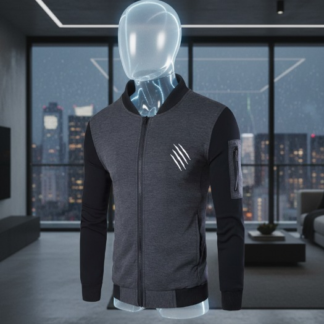 New Winter Collection Charcoal Grey Printed Zipper Jacket for Men & Boys ? Premium French Fleece, Smart Fit, Stylish & Comfortable Winter Wear