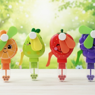 Handheld Fruit Shape Toy Fan for Kids ? Cute Cartoon Design, Safe Soft Blades, Portable Mini Fan for Summer Play & Cooling (Random Design)