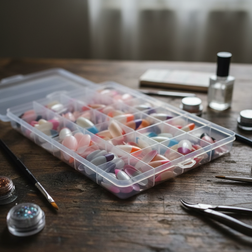 288 Pcs French Nails Set ? Multicolor ABS Plastic Nail Tips, Smooth & Even Coverage, Durable, Easy-to-Apply, Perfect for DIY & Professional Manicures - Image 2