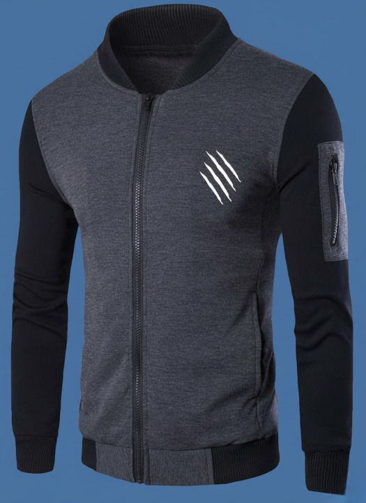 New Winter Collection Charcoal Grey Printed Zipper Jacket for Men & Boys ? Premium French Fleece, Smart Fit, Stylish & Comfortable Winter Wear - Image 2