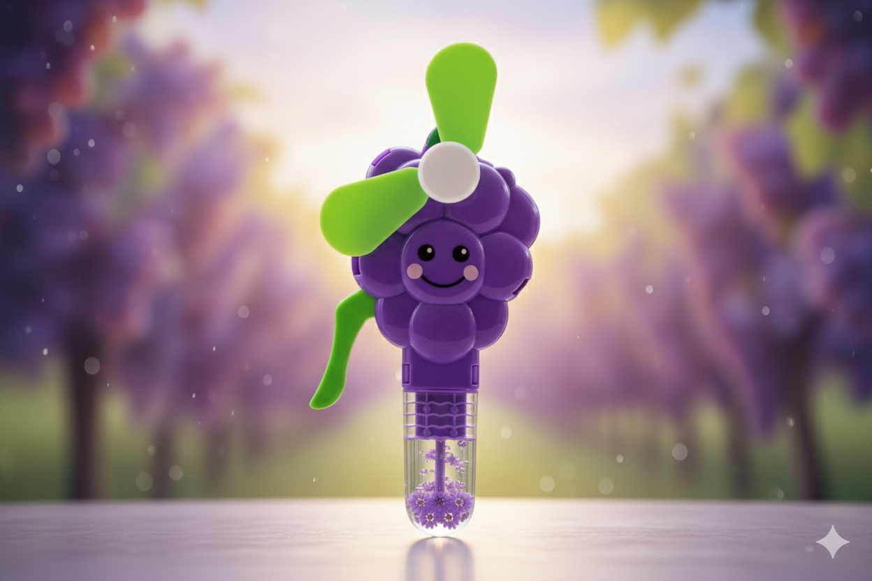 Handheld Fruit Shape Toy Fan for Kids ? Cute Cartoon Design, Safe Soft Blades, Portable Mini Fan for Summer Play & Cooling (Random Design) - Image 4