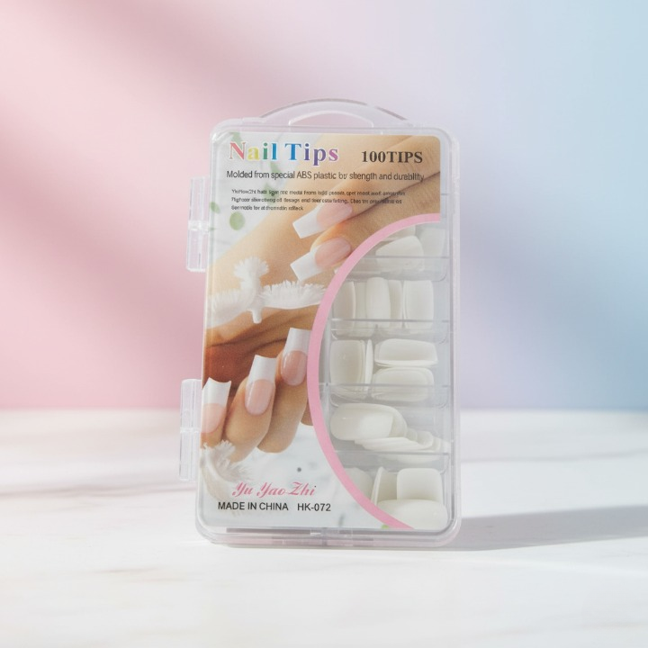 100 Pcs Fake Nails Set ? White ABS Plastic Nail Tips, Durable & Easy-to-Apply, Smooth Finish for DIY Nail Art & Professional Salon Manicure - Image 4
