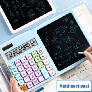 2-in-1 Calculator with LCD Writing Tablet ? Dual-Function Office & School Gadget | Portable & Eco-Friendly |Random Color