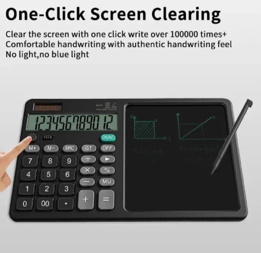 2-in-1 Calculator with LCD Writing Tablet ? Dual-Function Office & School Gadget | Portable & Eco-Friendly |Random Color - Image 3