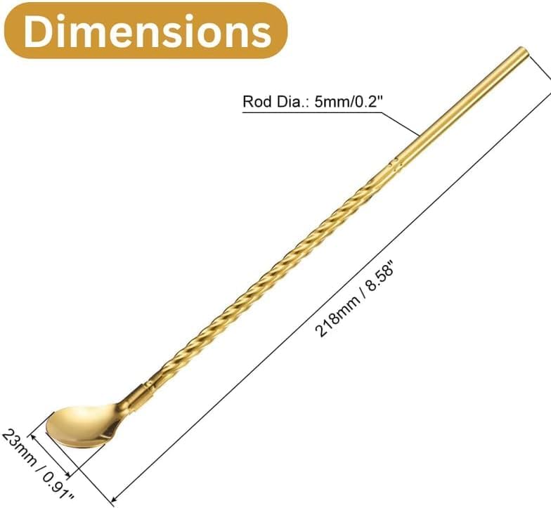 6-Piece Reusable Stainless Steel Straw Spoons with Cleaning Brush ? Eco-Friendly - Image 5