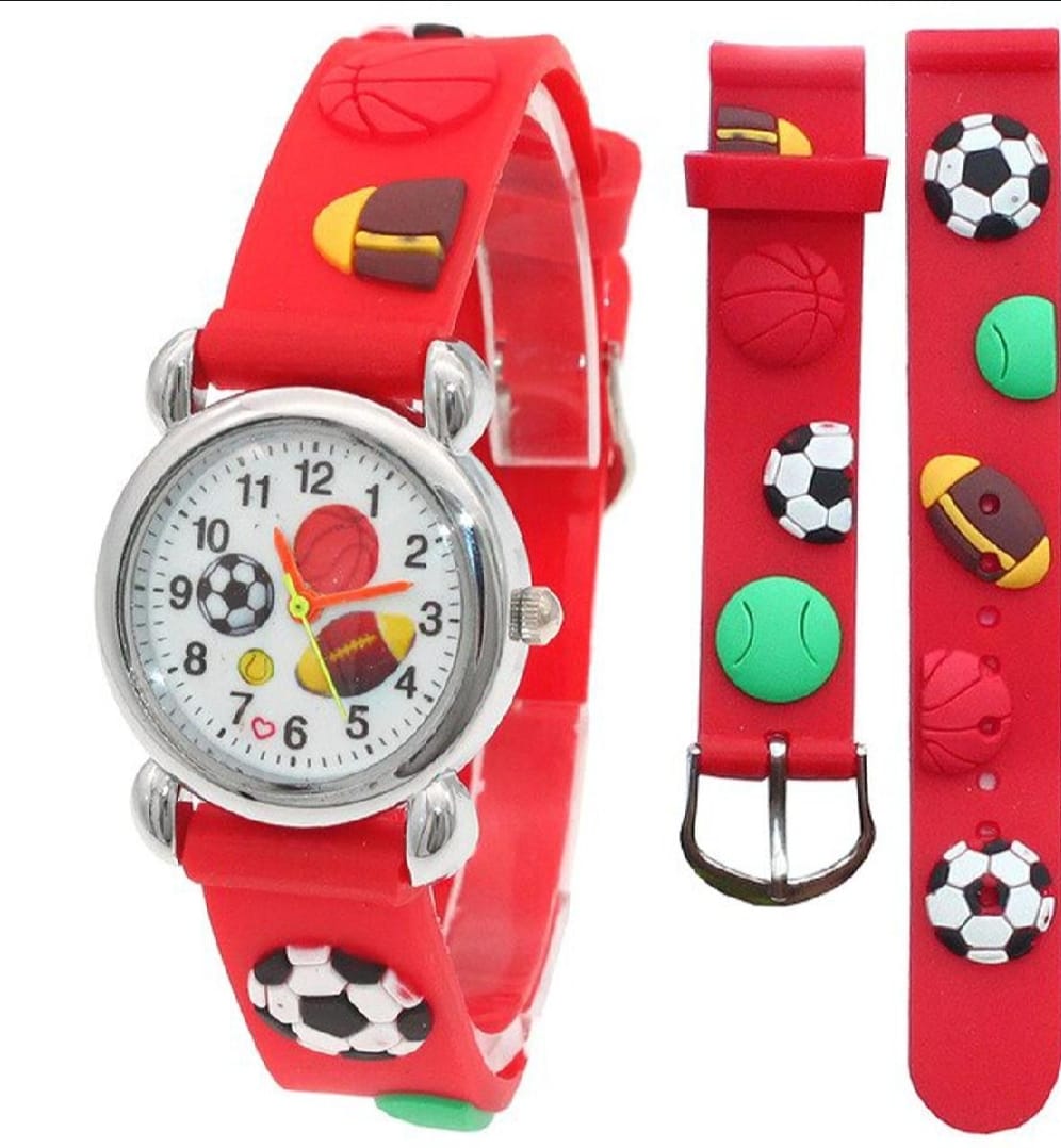 High Quality Cute Football Cartoon Children Watch Girls Rubber Kids Watches Boys Silicone Quartz Wristwatches (Random-Colour) - Image 2