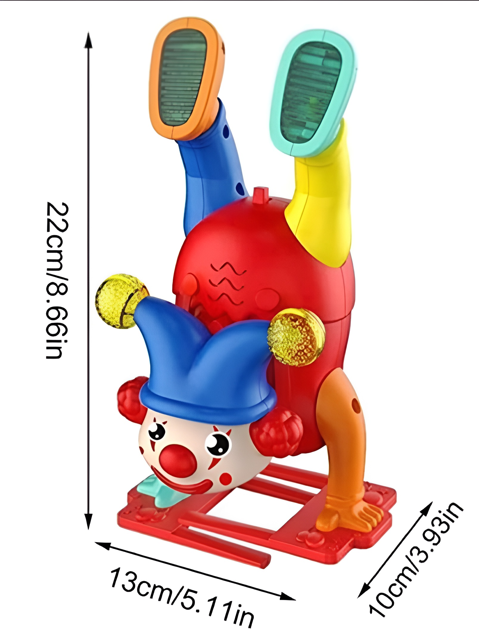 Electric Upside-Down Dancing Clown Toy with Music & Flashing Lights ? Battery Operated, Multicolor, Fun Interactive Gift for Kids Above 3 Years (Random Color) - Image 5