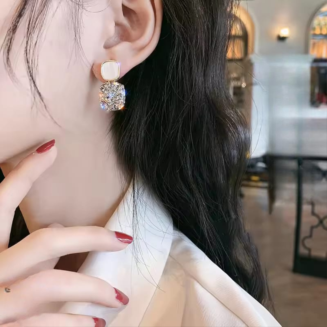 PJT-984 Fashion Rhinestone Square Earrings For Women Women Jewelry Party Accessries Gift - Image 2