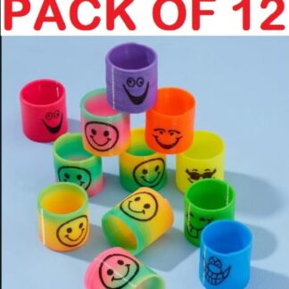 Pack of 12 Magic Slinky Spring Finger Fidget Toys ? Stress Relief Sensory Toy for Kids & Adults, Fun Party Favors and Learning Activity, Multicolor