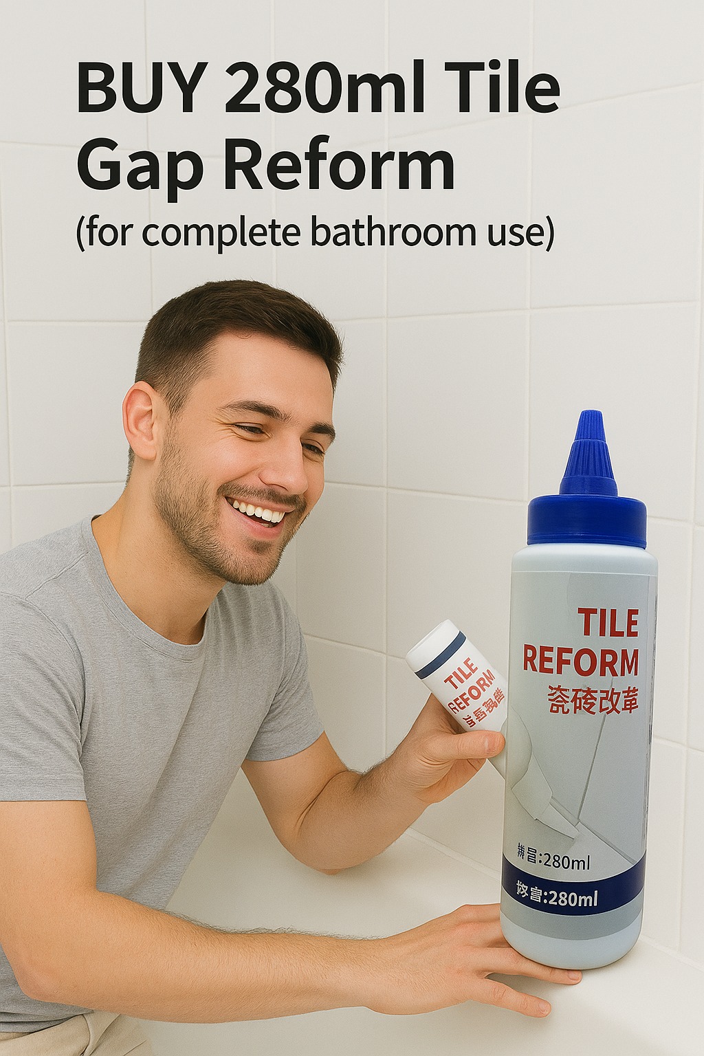 Tile Reform Grout Restorer & Sealer ? 280ml Large Bottle for Quick Tile Gap Repair - Image 5