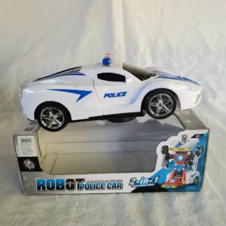 Robot Police Car Toy ? Transformer with Lights, Music, Automatic Rotation & Bump-and-Go Movement, Brain Development & Fun Play for Kids