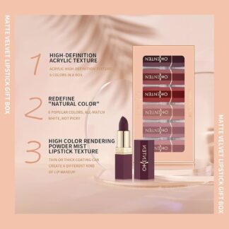 6 Pcs High Pigmented Lipstick Pack ? Creamy Formula, Multicolor Shades, Long-Lasting, Smooth & Vibrant Finish for Everyday Wear and Special Occasions