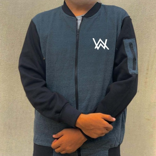 NEW Winter Collection Charcoal Grey WA Printed Zipper Jacket for Men & Boys ? Premium Fleece Material, Stylish Bomber Design, Full Front Zipper Closure - Image 2