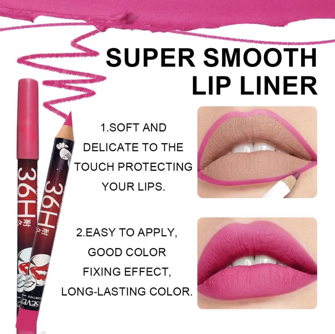 36H Jumbo Lip Liner Pencil Pack ? Long-Lasting Nude, Red & Pink Shades for Smooth Lip Definition - Image 2