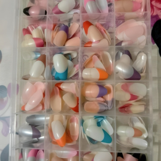288 Pcs French Nails Set ? Multicolor ABS Plastic Nail Tips, Smooth & Even Coverage, Durable, Easy-to-Apply, Perfect for DIY & Professional Manicures