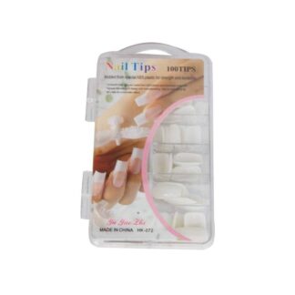 100 Pcs Fake Nails Set ? White ABS Plastic Nail Tips, Durable & Easy-to-Apply, Smooth Finish for DIY Nail Art & Professional Salon Manicure