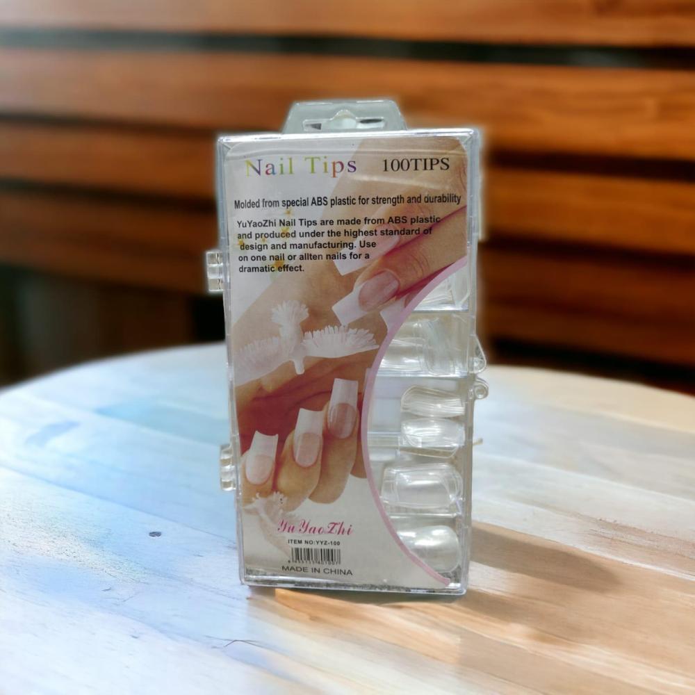 100 Pcs Fake Nails Set ? White ABS Plastic Nail Tips, Durable & Easy-to-Apply, Smooth Finish for DIY Nail Art & Professional Salon Manicure - Image 2