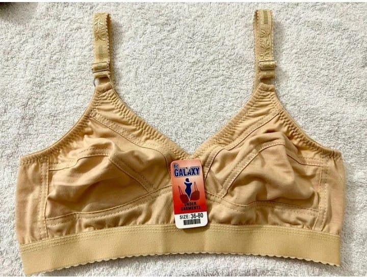 Plain Non-Padded Cotton Bra ? Lightweight & Comfortable Everyday Wear | Beige, Sizes 32?42