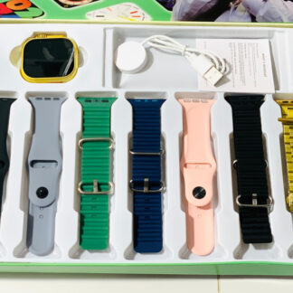 Q804 Imran Khan New Model Watch ? Golden Color with 7 Straps & Original Metal Strap