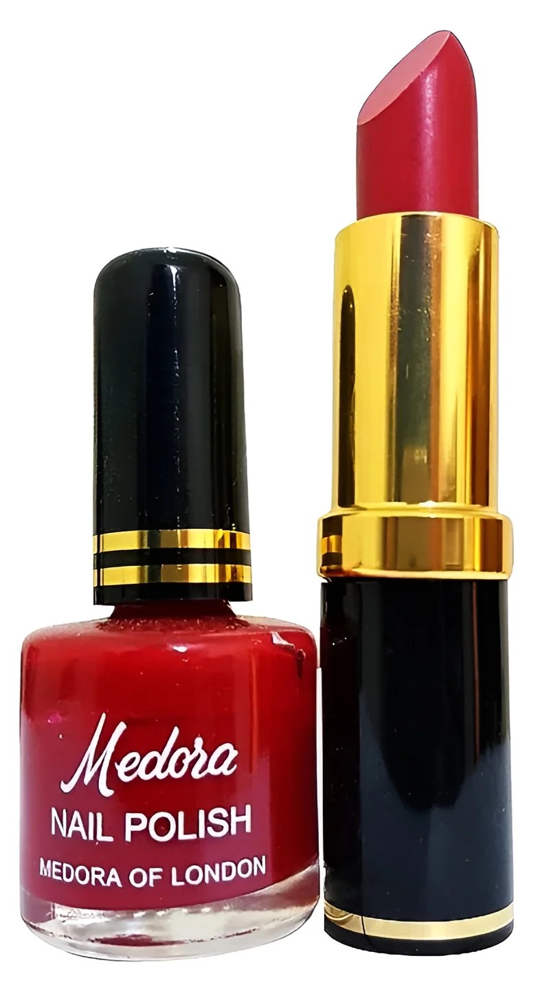Medora 2 in 1 Lipstick & Nail Polish Combo ? Premium Beauty Deal with Matching Shades, Includes 1 Lipstick & 1 Nail Polish (Shade Red, Maroon) - Image 2