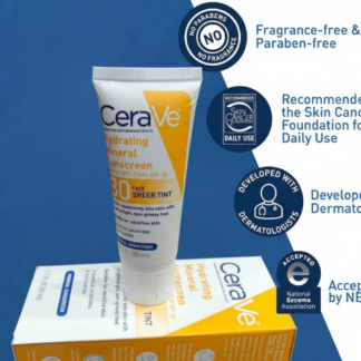 CeraVe Hydrating Mineral Sunscreen SPF 50 | Broad Spectrum UV Protection with Hyaluronic Acid & Ceramides ? 50ml