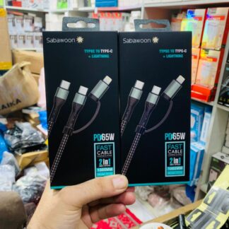 Sabawoon S112 2?in?1 Cable | New Model PD 65W | 100% Original Quality | Fast Charging