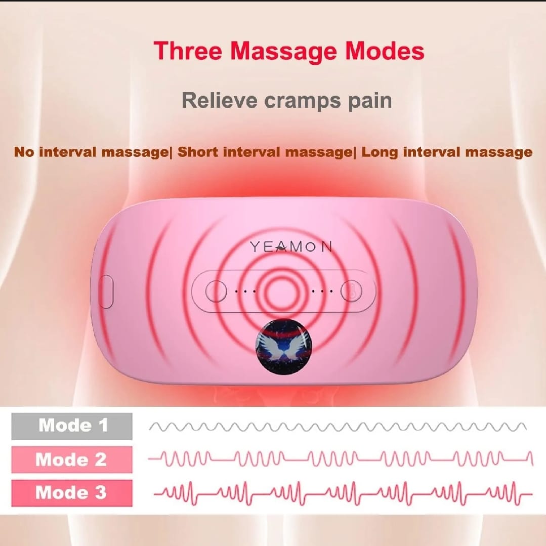 Portable Cordless Heating Pad, Electric Waist Belt Device, Fast Heating Pad with 3 Heat Levels and 3 Massage Modes, Back or Belly Heating Pad for Women, Menstrual Heating Pad, Heating Had for Period Cramps | Cramp Relief Belt - Image 5