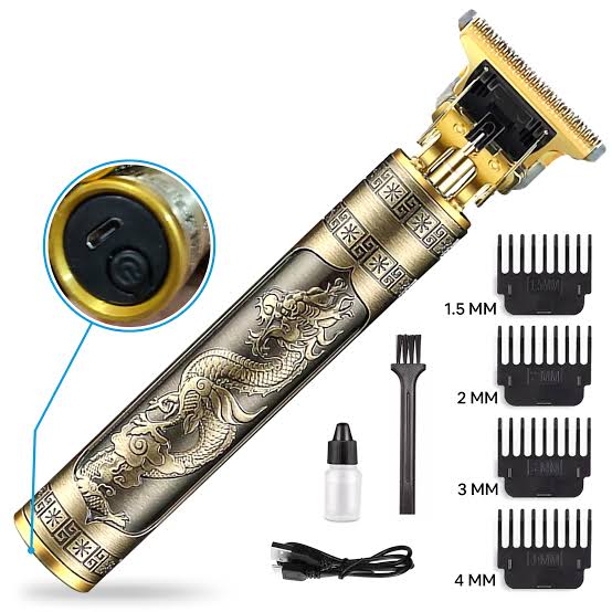 Metal Body Vintage T9 Hair Trimmer for Men ? Professional USB Rechargeable Beard & Hair Cutting Machine | Precision Shaver with Powerful Motor - Image 2