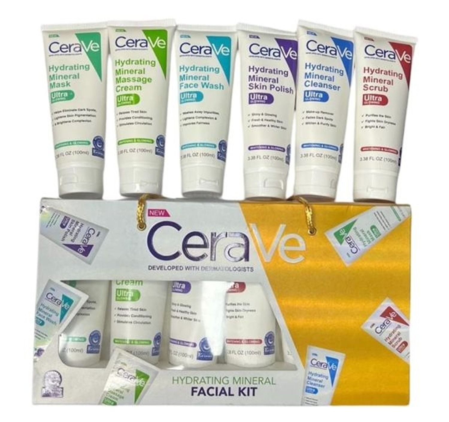 CeraVe 6 In 1 Hydrating Mineral Facial Kit For Deep Cleansing, Brightening And Glowing Skin - Image 2