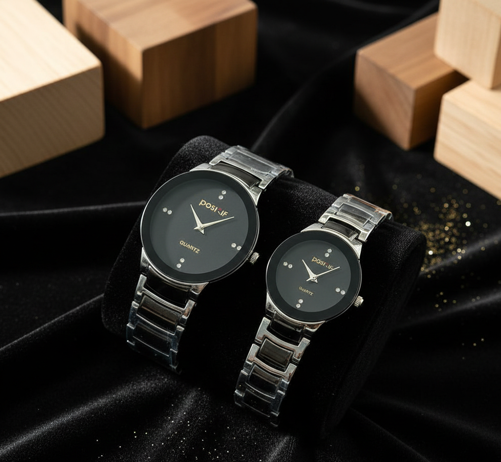 POSITIF Couple Watch ? Elegant Matching His & Her Timepieces | Stylish Pair Gift For Lovers, Anniversary & Special Occasions (random colour) - Image 3