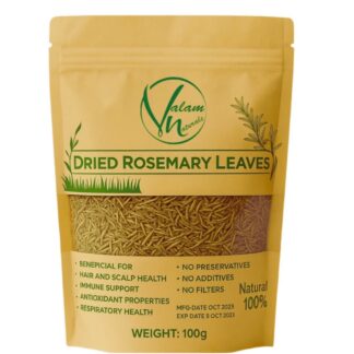 Valam Naturals Dried Rosemary Leaves 100g ? 100% Natural, Preservative-Free Herb for Cooking, Hair & Scalp Care, and Immune Support