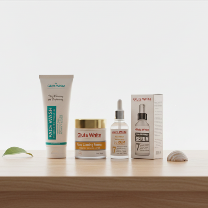 Gluta White Ultimate 3-in-1 Skin Brightening & Anti-Aging Complete Care Set ? Face Wash, Intensive Cream, & Dual Serums for Flawless Glow - Image 4
