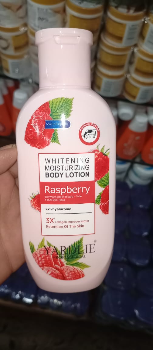 Yardlie Professional Raspberry Whitening & Moisturizing Body Lotion: Enhanced Hydration and Radiance Formula with Hyaluronic Acid and Collagen - Image 4