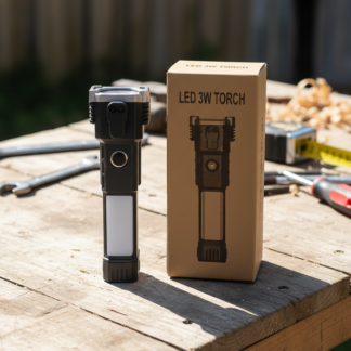 Ultra-Bright LED Tactical Torch Flashlight: High-Powered, Rechargeable Handheld Light with Adjustable Zoom and Multiple Modes (High/Low/Strobe/SOS)