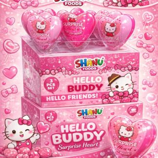 Shanu Foods Hello Buddy Surprise Heart Candies | 100pcs Box | Sweet Treats for Kids & Parties