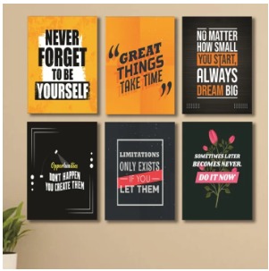 Set of 6 Wooden Photo Tile Wall Art Frames (8?11 Inches) ? High-Quality MDF Spiritual Wall D?cor with Easy Stick Back