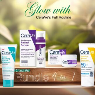 CeraVe 4 in 1 Complete Skincare Kit ? Night Cream, Sunblock, Cleanser & Hydrating Serum for Radiant, Healthy, Smooth & Moisturized Skin