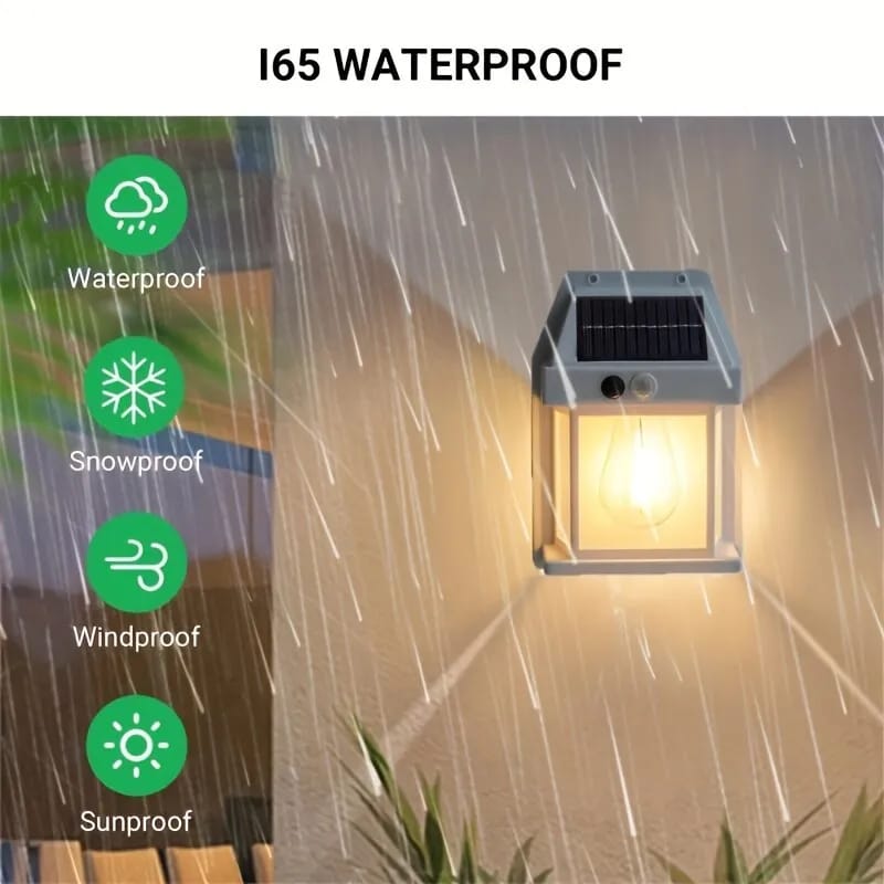 Solar Tungsten Filament Lamp Outdoor Waterproof Intelligent Induction Wall Lamp Courtyard Garden Villa Lighting - Image 3