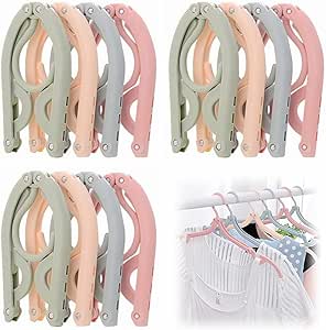 Portable Folding Clothes Hangers with Slots ? Pack of 10 Durable Travel-Friendly Hangers. ( Random Colour ) - Image 5