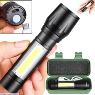 Portable LED Flashlight ? Mini Rechargeable Torch with Side Light & Waterproof Body